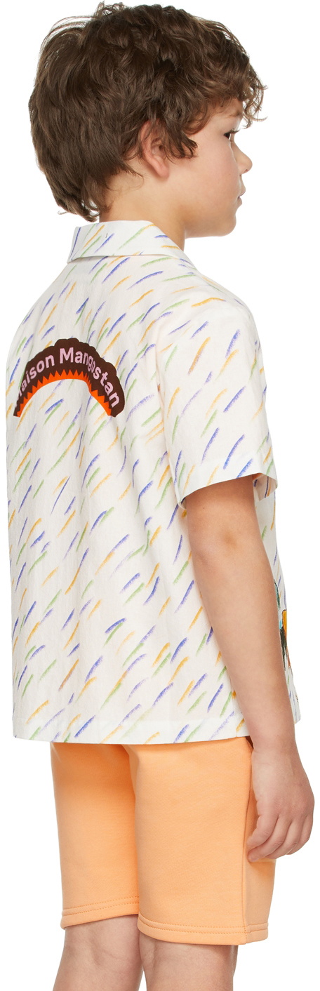 Maison Mangostan Kids White Chan Chan Short Sleeve Shirt Maison