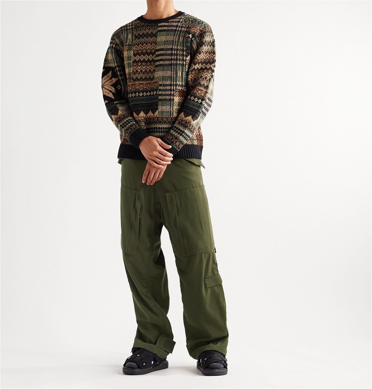 BEAMS PLUS - West Point Twill Wide Trousers in Khaki – gravitypope
