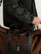 Canali - Leather-Trimmed Suede tote