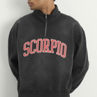 BEAMS Men's Fade Souvenir Half Zip Sweatshirt in Soft Black