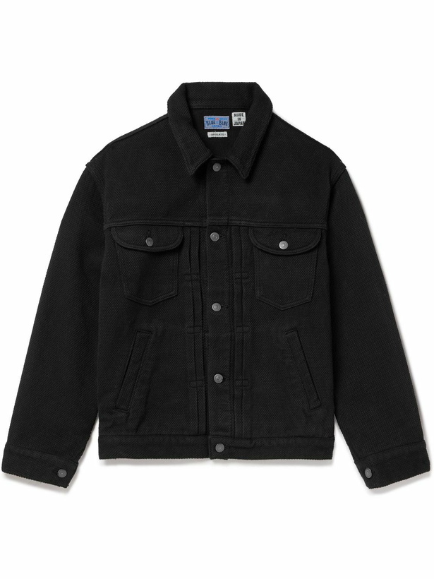 Photo: Blue Blue Japan - Sashiko Cotton-Canvas Trucker Jacket - Black