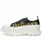 Alexander McQueen Men's Tread Slick Graffiti Sneakers in Black/Off White/Khaki