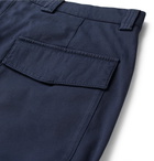 Brunello Cucinelli - Slim-Fit Garment-Dyed Stretch-Cotton Twill Trousers - Navy