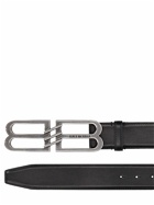 BALENCIAGA - 4cm Bb Signature Leather Belt