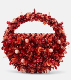 Clio Peppiatt Coral Mini embellished tote bag
