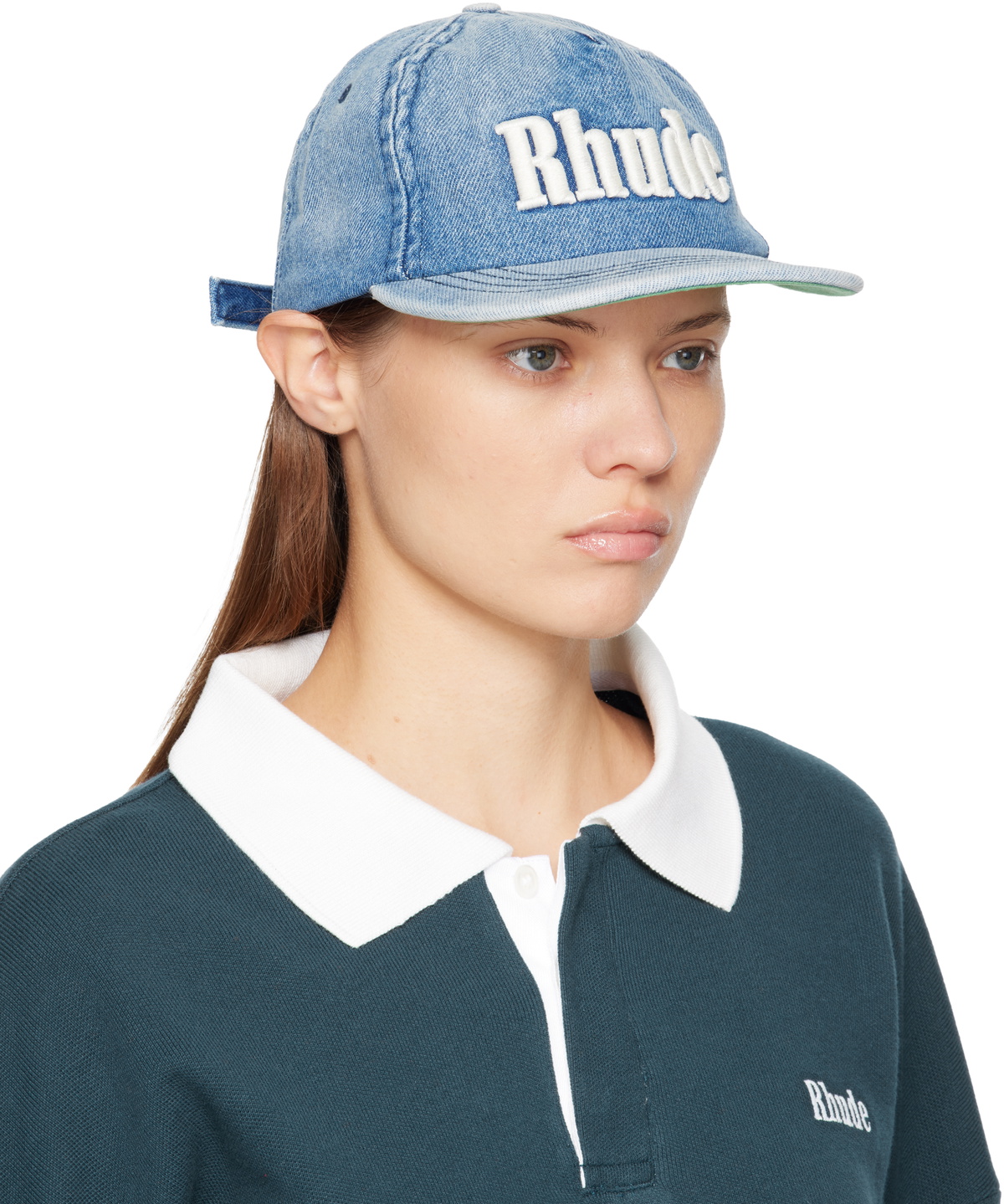Rhude Blue 'Rhude' Logo Denim Cap