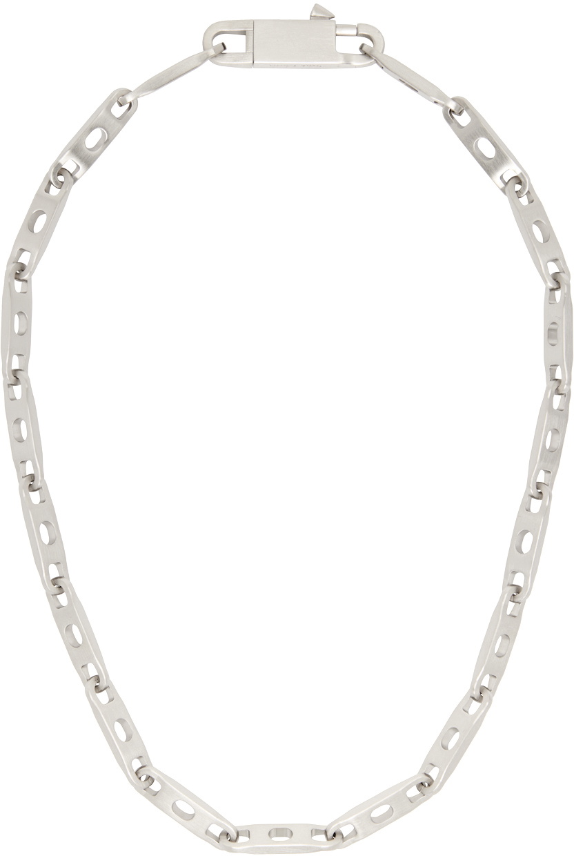 Rick Owens Silver Crystal Beveled Necklace Rick Owens