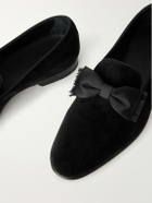 Manolo Blahnik - Rufus Bow-Detail Quilted Velvet Loafers - Black