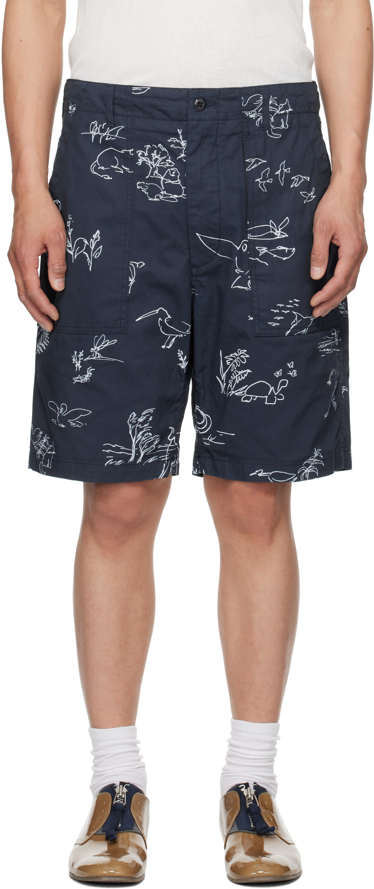 Engineered Garments Navy Fatigue Shorts
