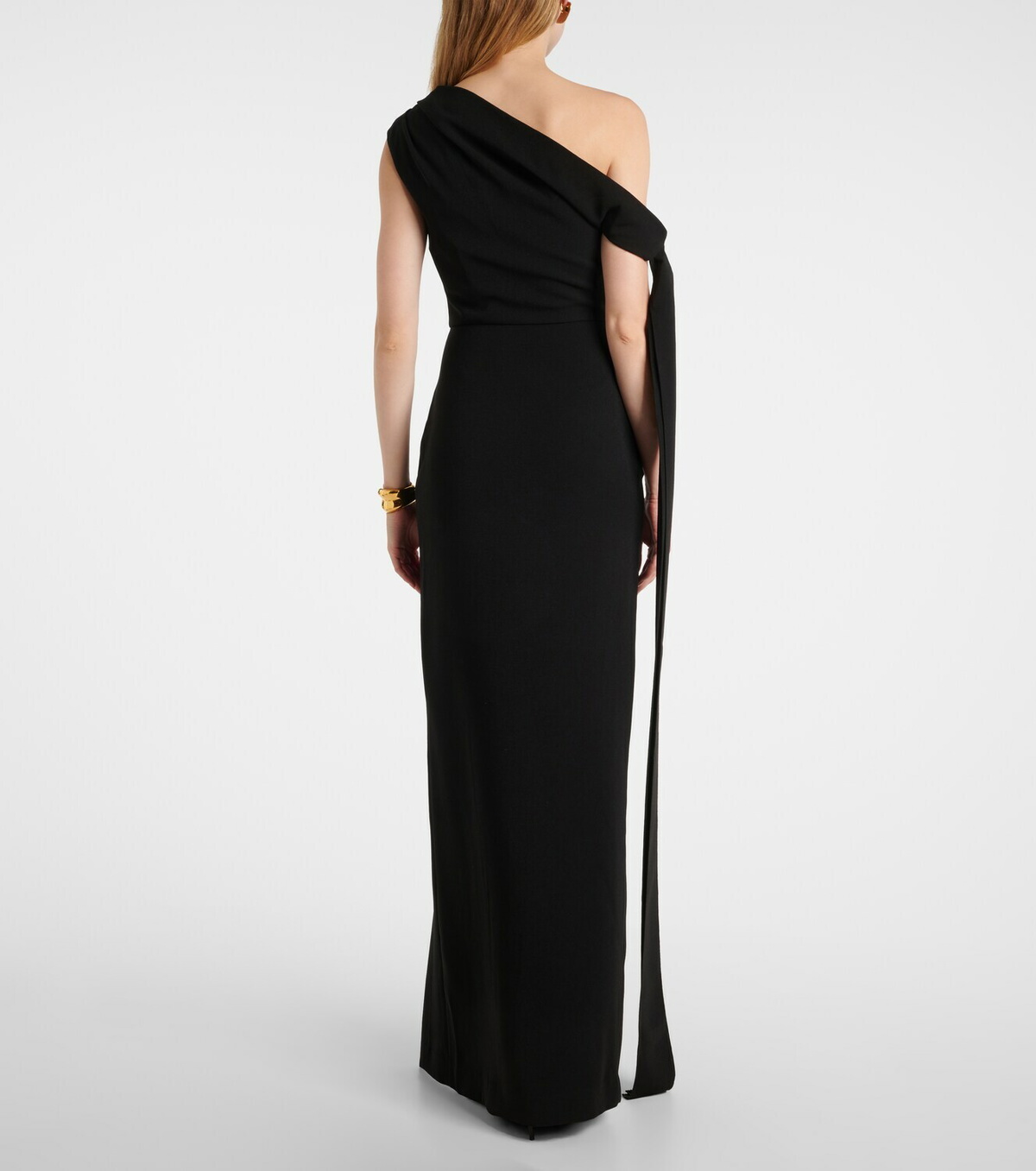 Solace London Irina scarf-detail crêpe gown