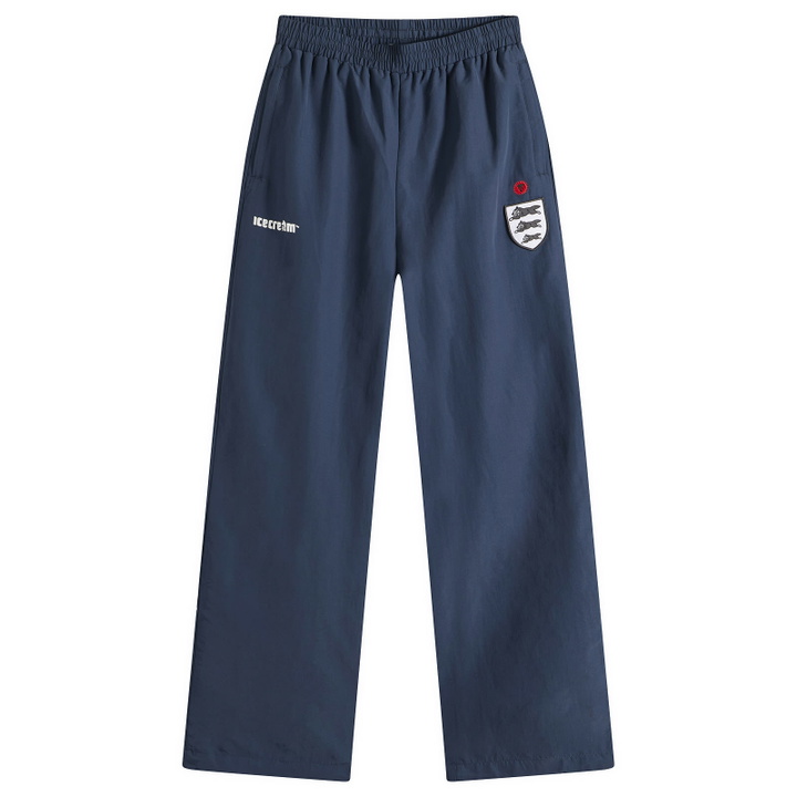 Photo: ICECREAM Men's Running Dog Patch Football Track Pants in Navy