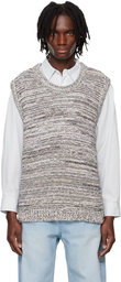 System Black & White Marled Vest