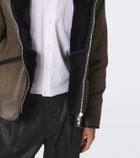 Our Legacy Hooded shearling-lined leather jacket