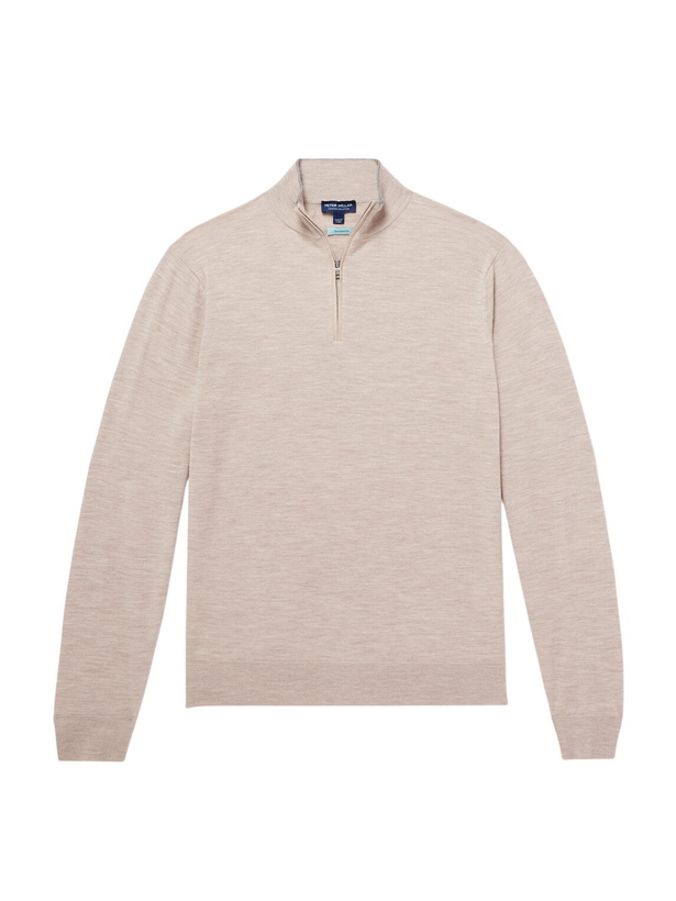 Photo: Peter Millar - Excursionist Flex Merino Wool-Blend Half-Zip Sweater - Neutrals