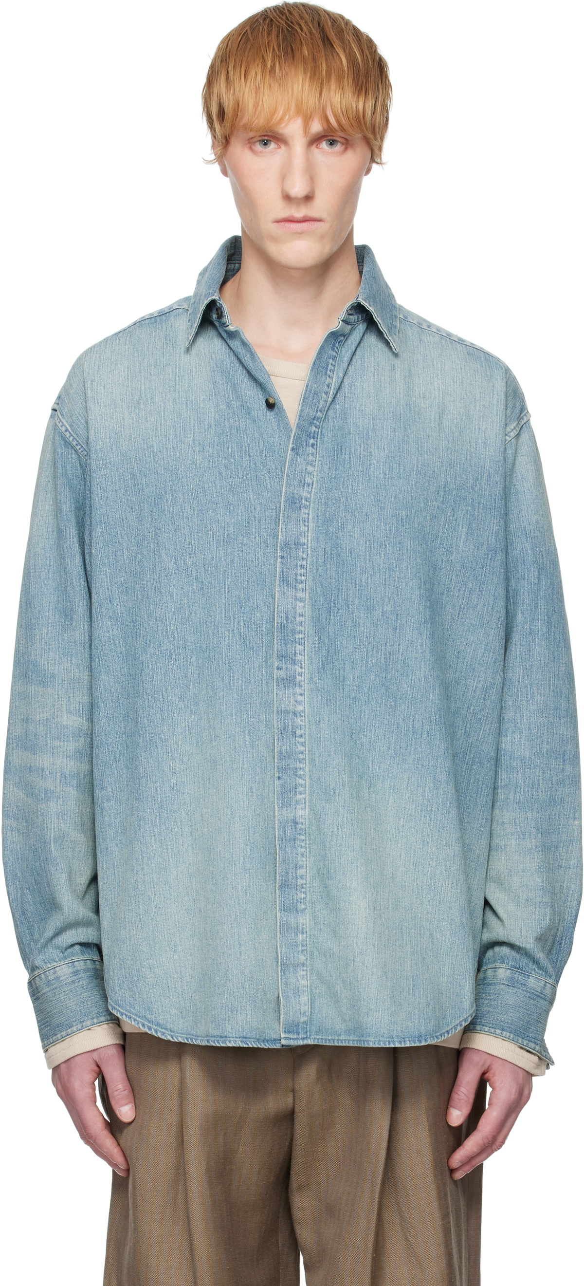 Fear of God Blue Button Up Denim Shirt Fear Of God