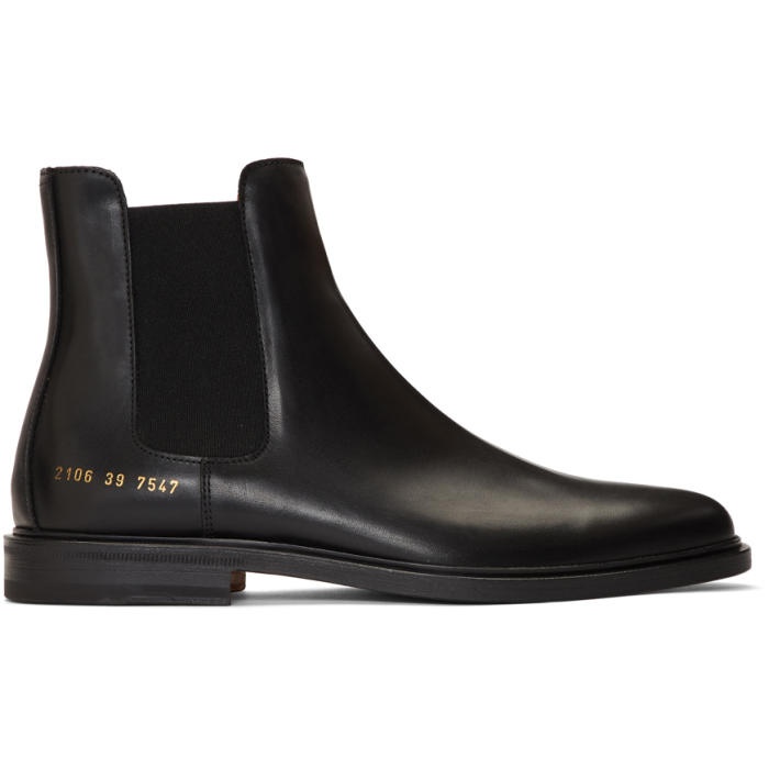 Photo: Common Projects Black Leather Chelsea Boots 