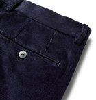 Caruso - Stretch-Cotton Corduroy Suit Trousers - Blue