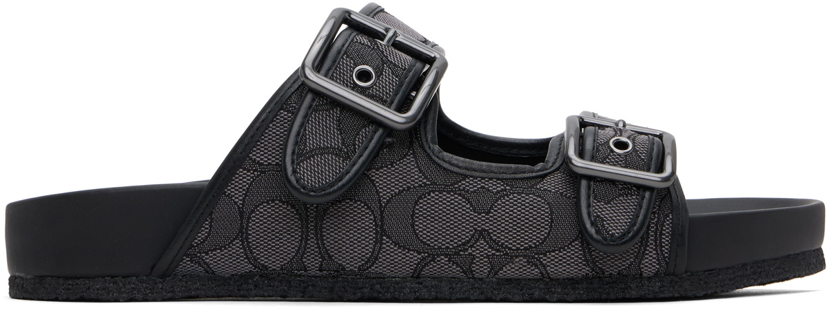 Coach 1941 Black Buckle Strap Sandals