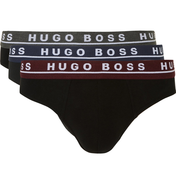 Photo: Hugo Boss - Three-Pack Stretch-Cotton Briefs - Black