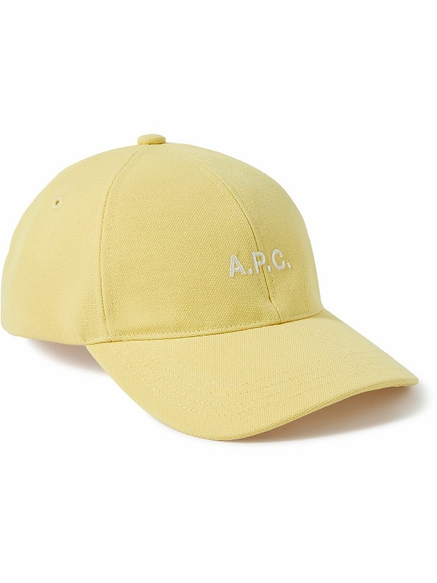 Photo: A.P.C. - Charlie Logo-Embroidered Cotton-Canvas Baseball Cap - Yellow