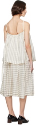 CASEY CASEY Off-White Fifi Double Midi Dress