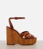 Aquazzura Copacabana leather wedge sandals