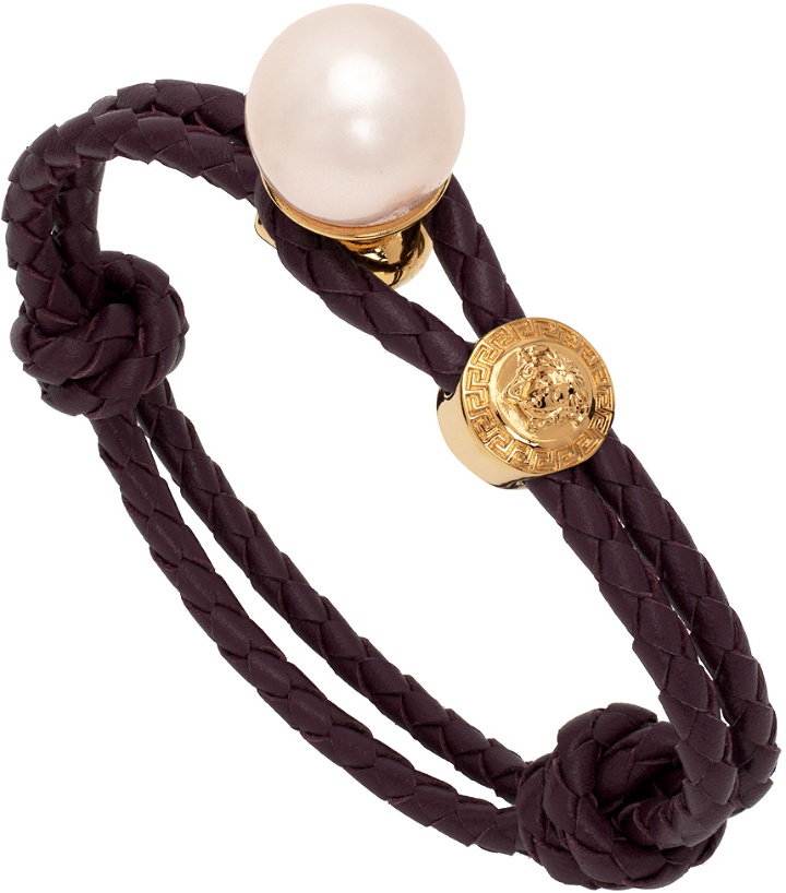 Photo: Versace Purple Leather & Pearl Bracelet
