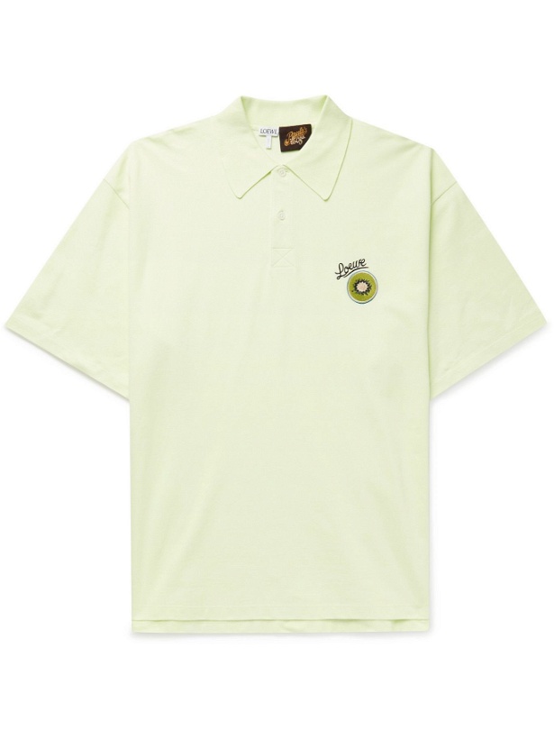 Photo: LOEWE - Paula's Ibiza Oversized Logo-Embroidered Cotton-Piqué Polo Shirt - Green