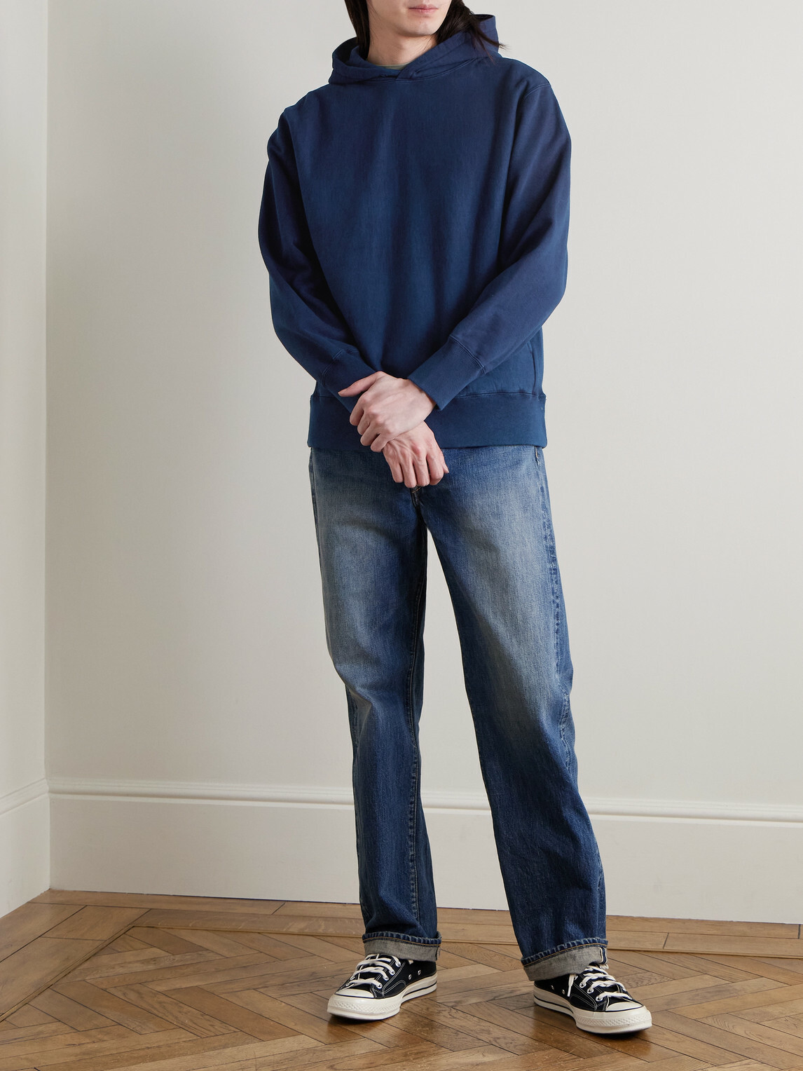 Blue Blue Japan - Indigo-Dyed Organic Cotton-Jersey Hoodie - Blue