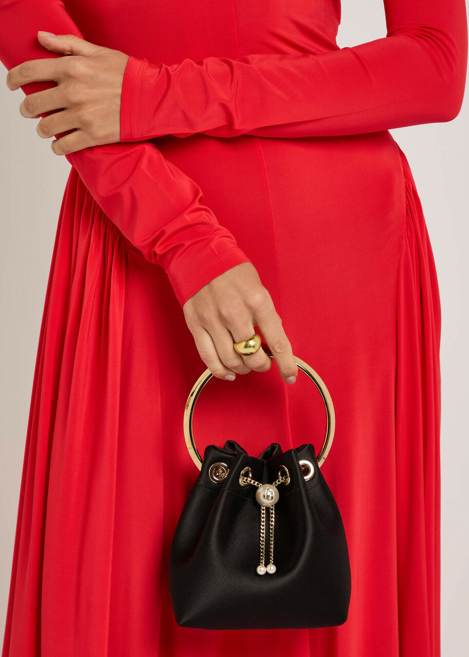 Jimmy Choo Bon Bon Satin Bucket bag - Black - One Size