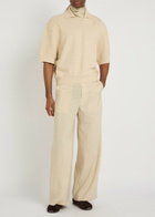 Jacquemus Le Polo Maille Striped Cotton-blend Polo Shirt Beige