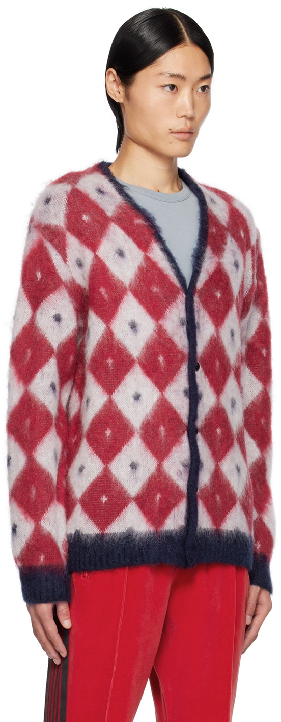 NEEDLES Navy & Red Diamond Cardigan