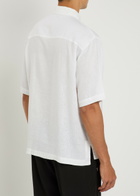 Gusari Montecarlo Pleated Linen Shirt White