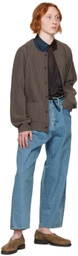 stein Blue Vintage Reproduction Wide Tuck Jeans