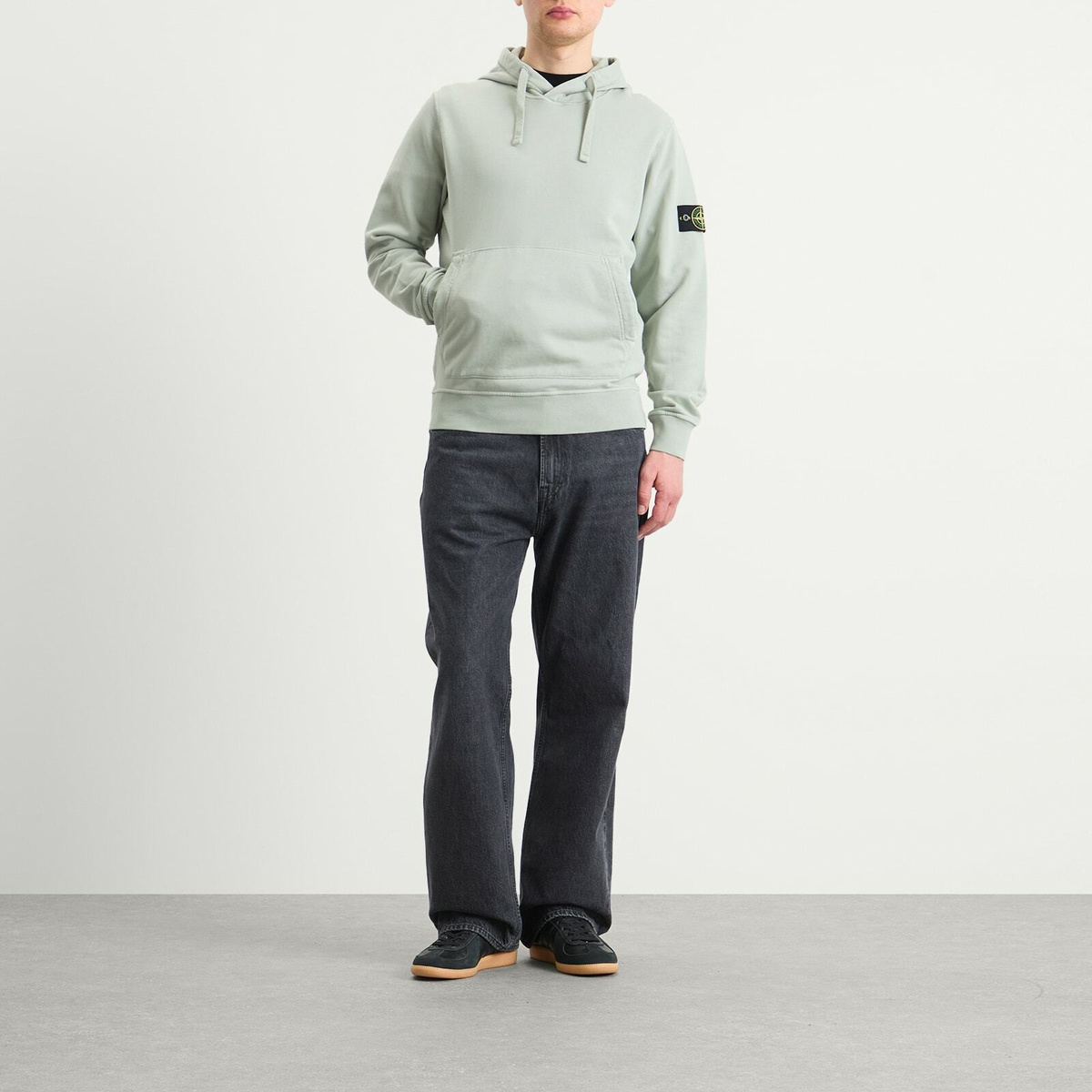 Stone Island Men's Garment Dyed Hoodie in Sage
