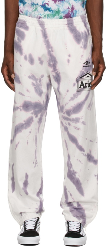Photo: Aries White & Purple Umbro Edition Pro 64 Lounge Pants