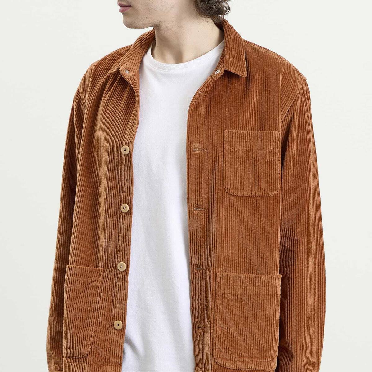 Folk Men's Assembly Jacket in Clay Chunky Cord