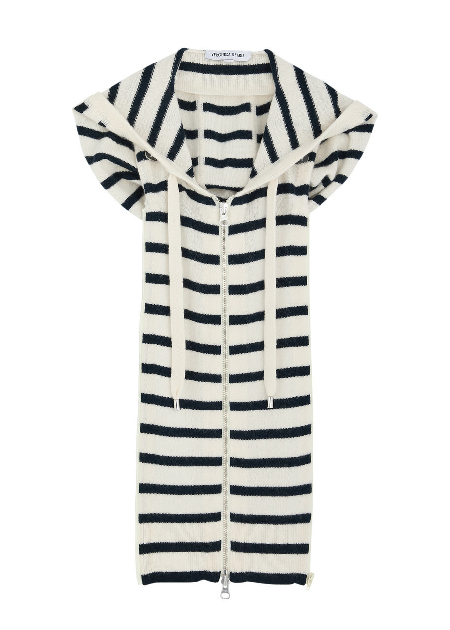 Veronica Beard Striped Hooded Wool-blend Dickey - Cream - One Size