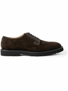 Paul Smith - Pebbled Leather-Trimmed Suede Derby Shoes - Brown