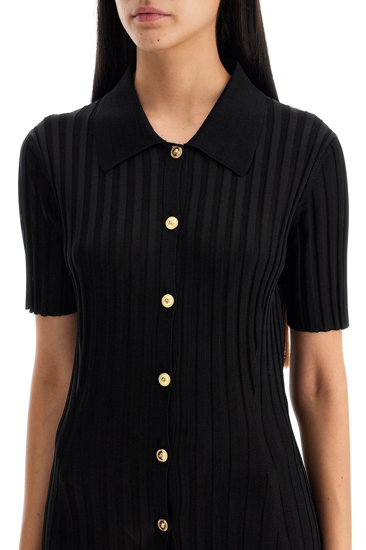 VERSACE knitted blouse shirt Black