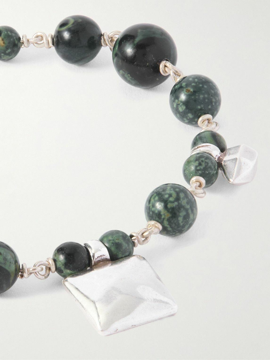 Marant - Jack Silver-Tone and Jasper Beaded Bracelet - Green