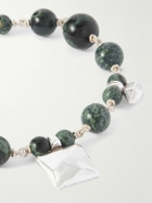 Marant - Jack Silver-Tone and Jasper Beaded Bracelet - Green