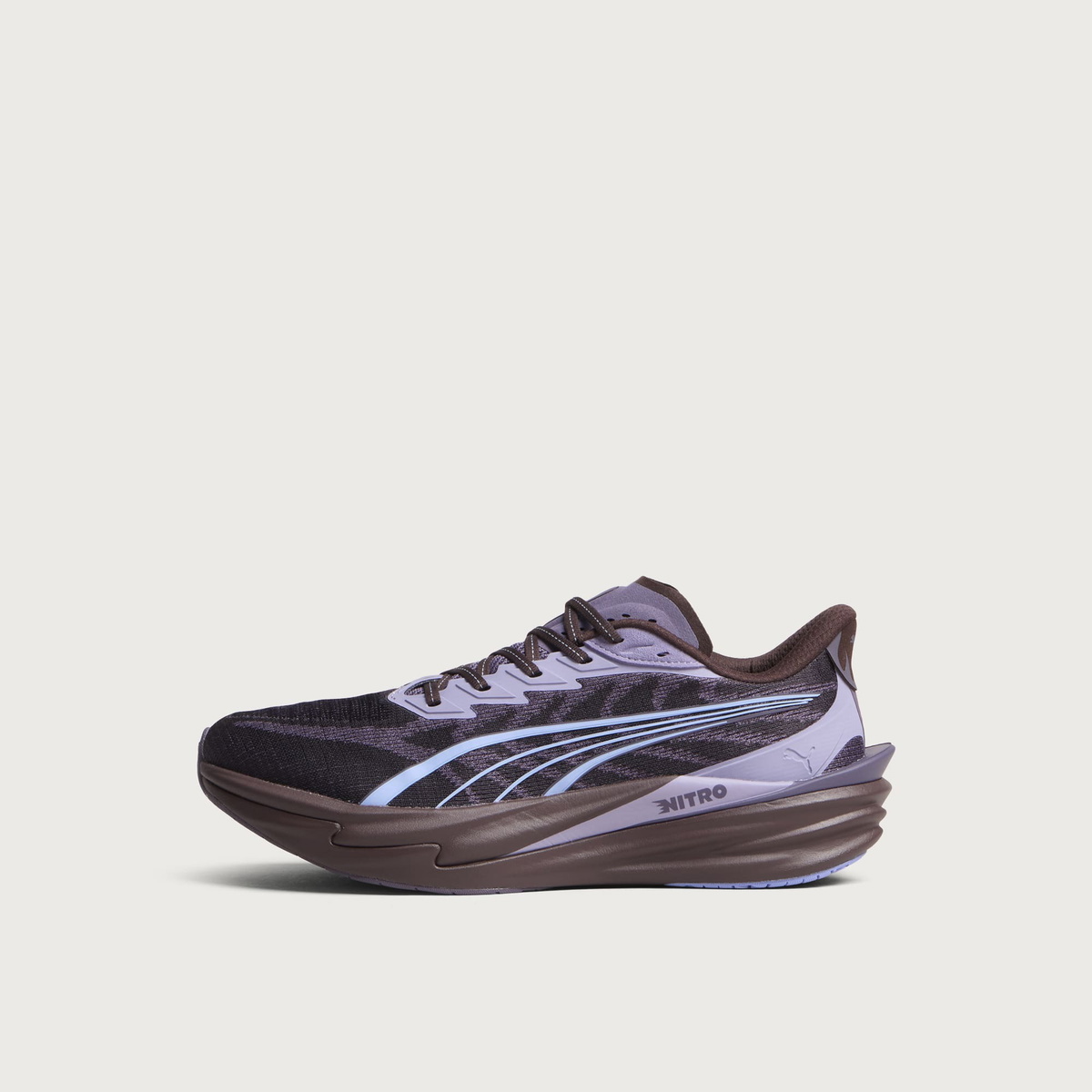 Puma Men's Deviate Nitro 4 Sneaker in Chocolate Brown/Purple Charcoal