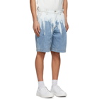 Feng Chen Wang Blue Denim Acid Wash Shorts