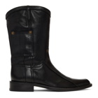 Martine Rose Black Leather Cowboy Boots