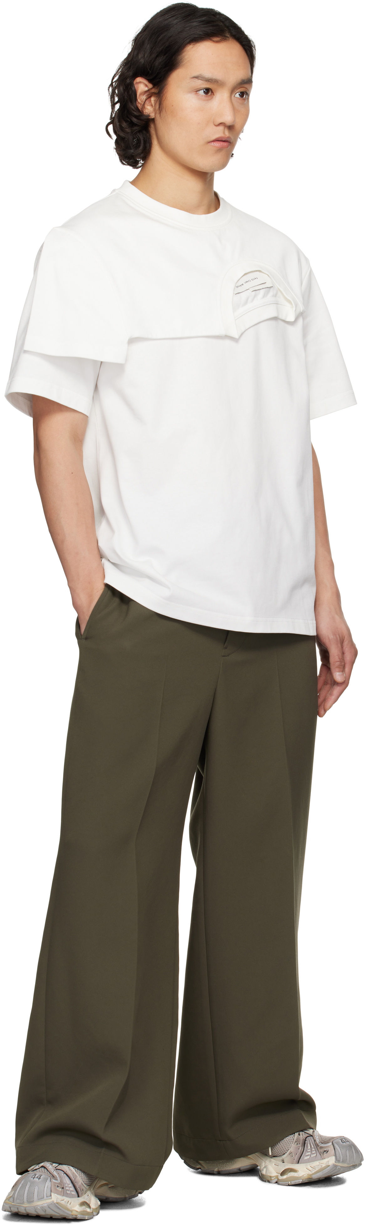 Feng Chen Wang White Double Collar T-shirt