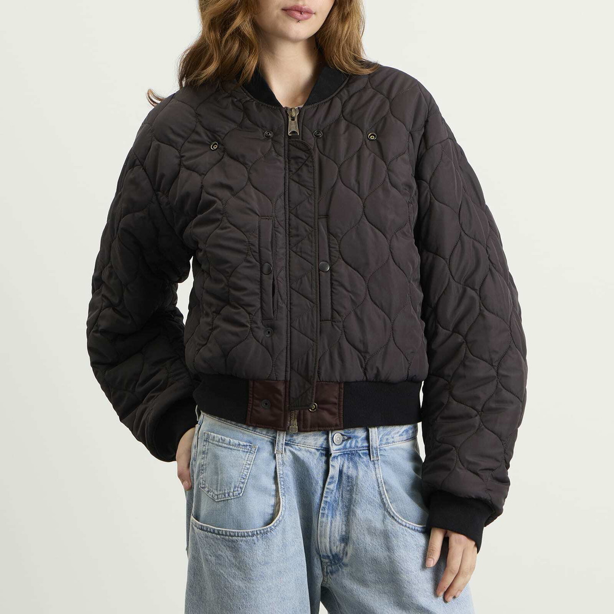 Maison Margiela Women's Reversible Bomber Jacket in Dark Brown