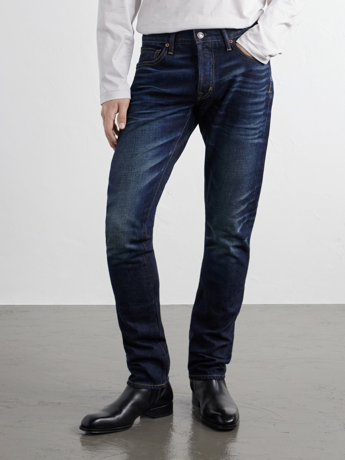 TOM FORD - Slim-Leg Selvedge Jeans - Blue