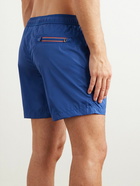 Moncler - Straight-Leg Mid-Length Logo-Appliquéd Swim Shorts - Blue