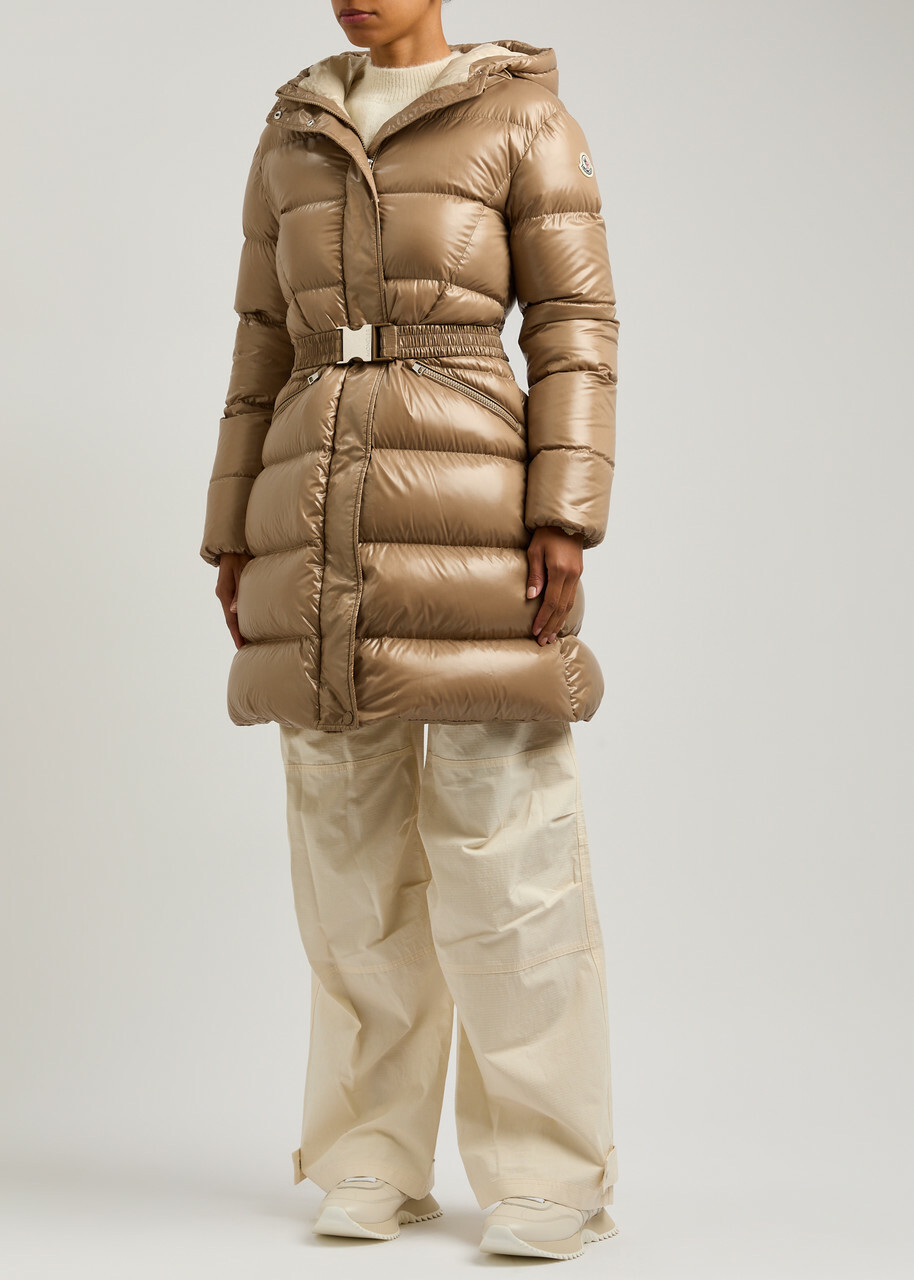 Moncler Bellevue Quilted Nylon Coat Beige Moncler